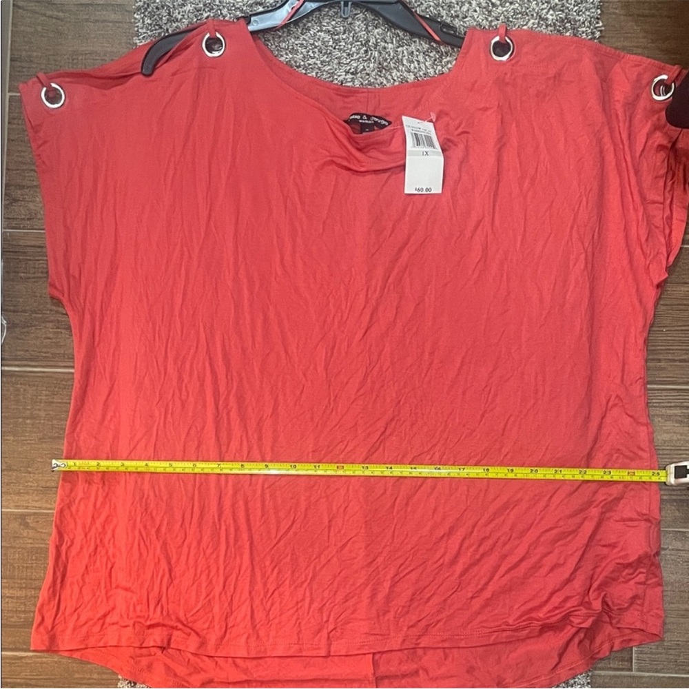 Apt. 9 Women's Red Blouse with Grommet Accents
